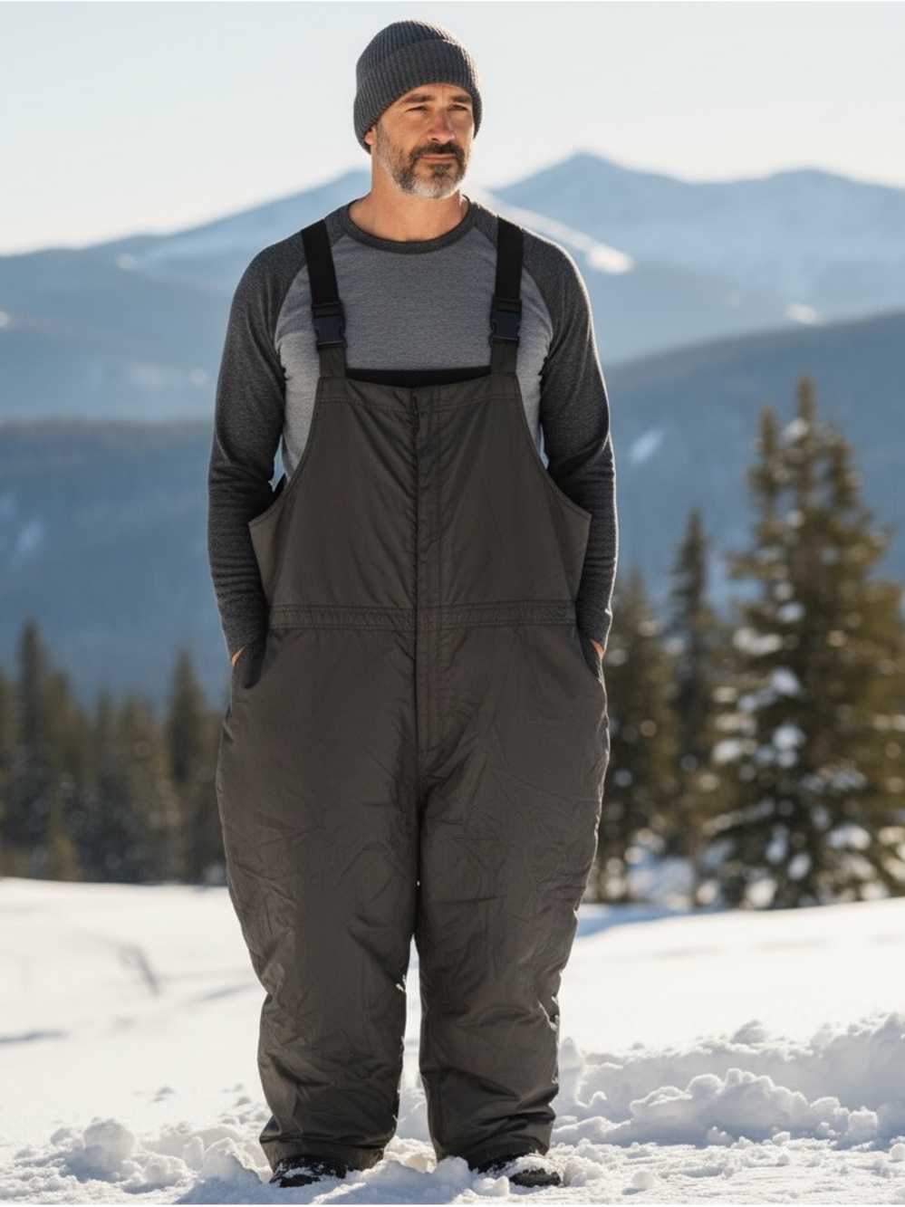 KING SIZE Men’s 4X Black Bib Snowpants
